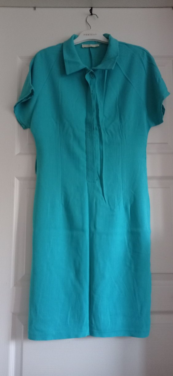 Turkuaz V Yakalı Elbise - Görsel 4