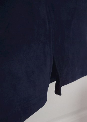 Lacivert Süet Kadın Kalem Etek - Görsel 4