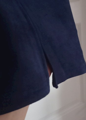 Lacivert Süet Kadın Kalem Etek - Görsel 5