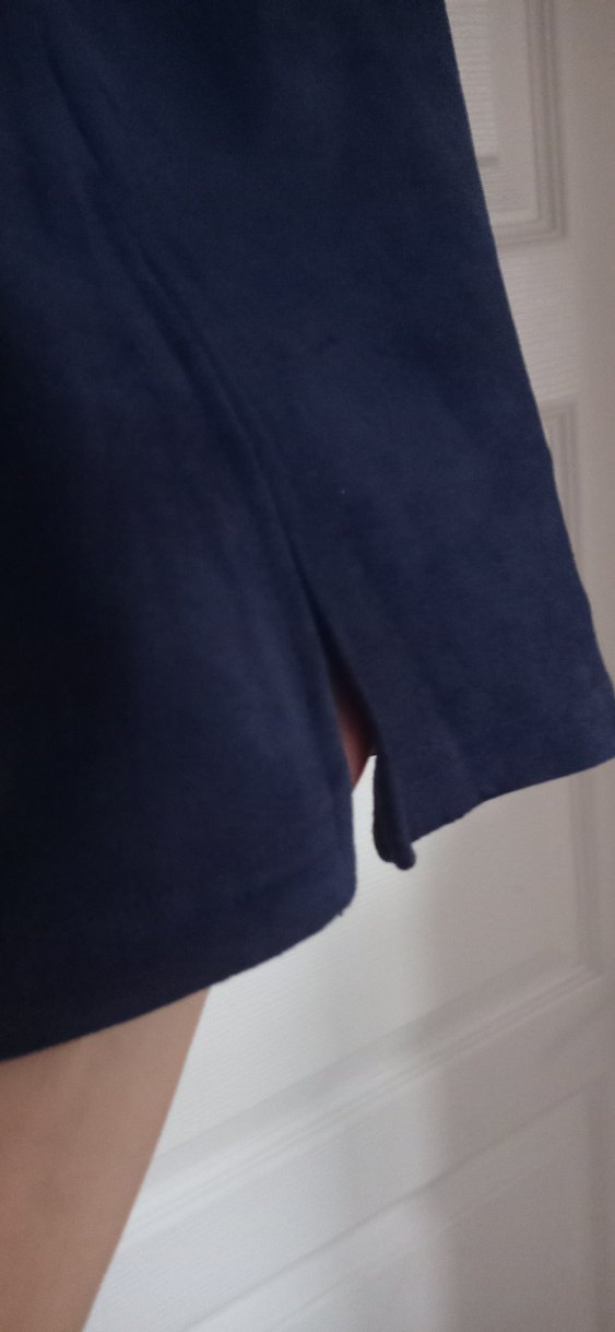 Lacivert Süet Kadın Kalem Etek - Görsel 5