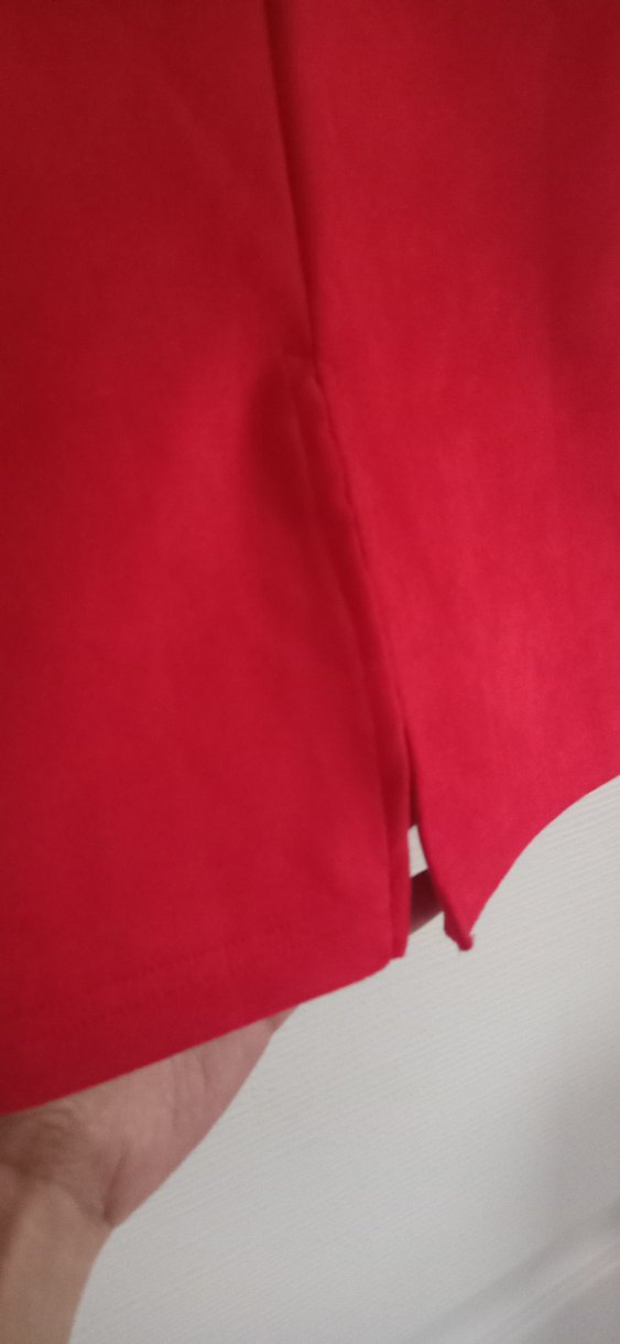 Kırmızı Süet Midi Kalem Etek - Görsel 5