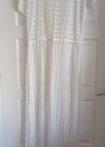 Uzun Beyaz Pareo - Görsel 3