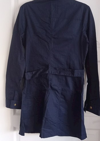 Koyu Lacivert Fermuarlı Trençkot - Görsel 10