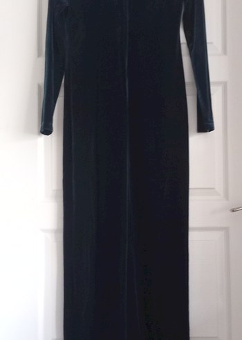 Koyu Zümrüt Uzun Kollu Abiye Elbise - Görsel 9