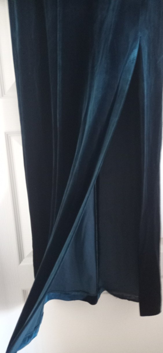 Koyu Zümrüt Uzun Kollu Abiye Elbise - Görsel 5