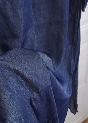 Düğmeli Uzun Kot Görünümlü Elbise - Görsel 8