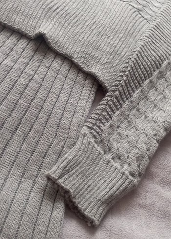 Gri Kadın Örgü Uzun Elbise - Görsel 2