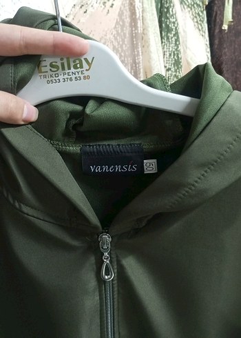 Kadın Haki Kapüşonlu Uzun Yağmurluk - Görsel 5