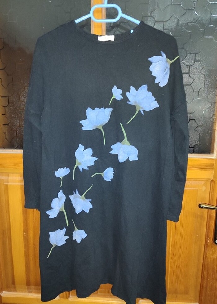 Siyah salaş tunik<kadın tesettür - Görsel 3