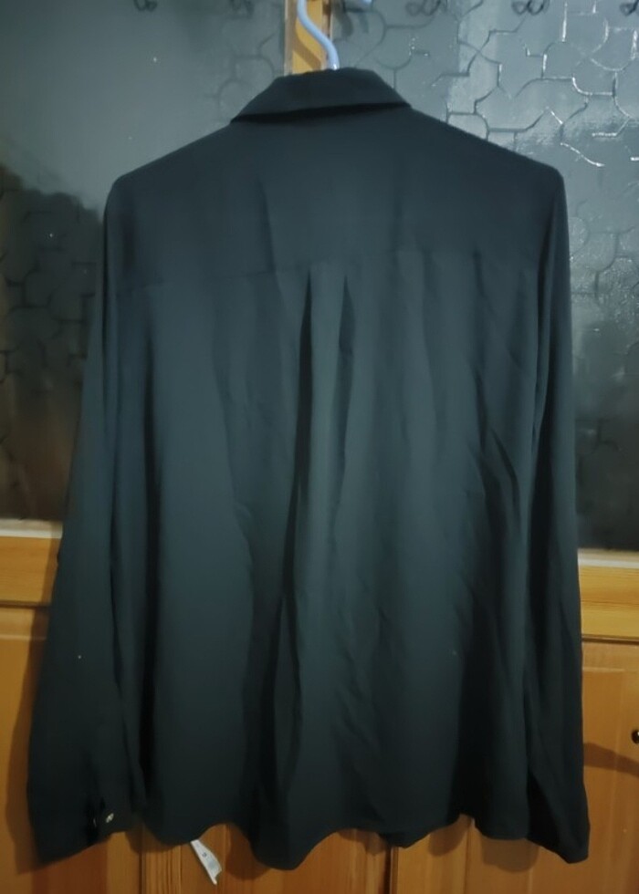 Siyah yazlık gömlek <kadın - Görsel 2