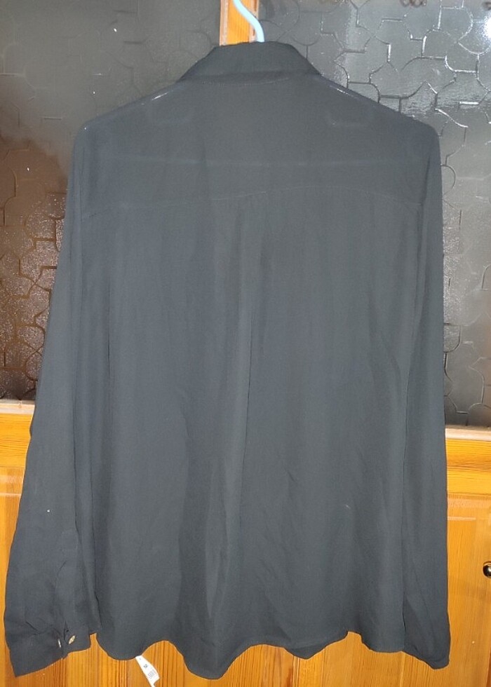 Siyah yazlık gömlek <kadın - Görsel 3