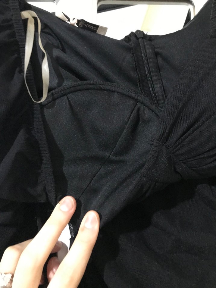 Siyah Gotik Drapeli Midi Elbise - Görsel 2