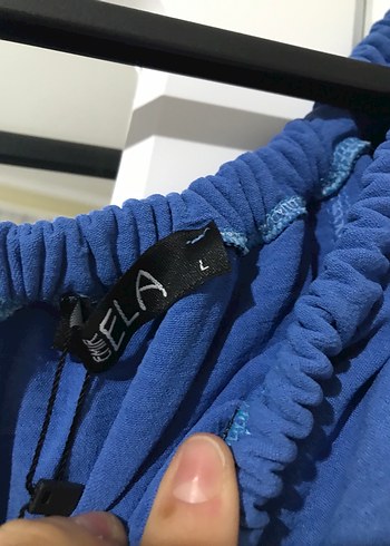 Koyu Mavi Volanlı Midi Straplez Elbise - Görsel 2