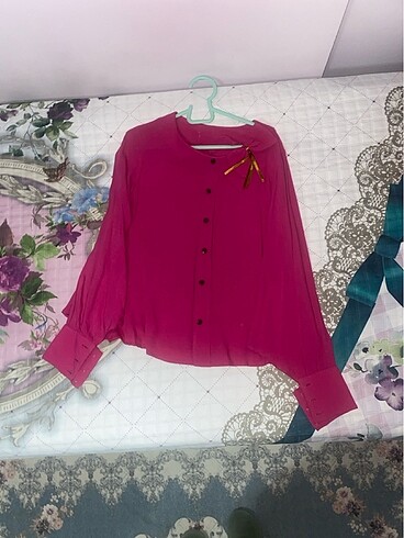 Diğer Yarasa Kol Modeli pembe Bluz