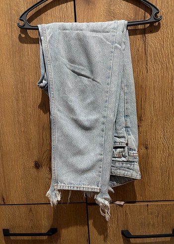 Gri Kadın Kot Pantolon Midi Boy - Görsel 2