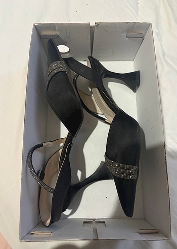 Siyah Yılan Desenli Tokalı Stiletto - Görsel 5