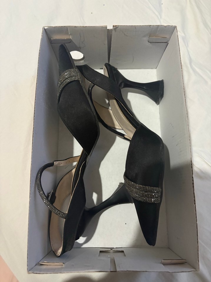 Siyah Yılan Desenli Tokalı Stiletto - Görsel 5