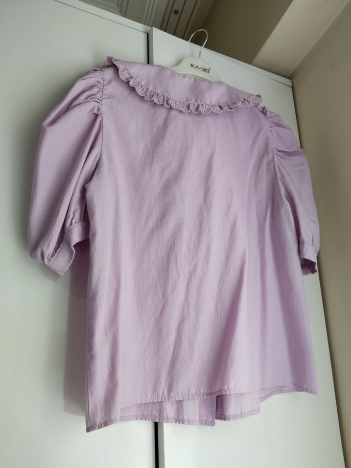 Düğmeli Lila Gömlek - Görsel 2