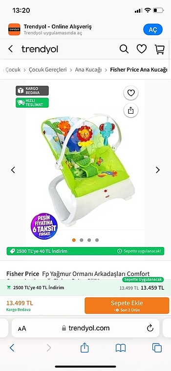 Fisher Price yağmur ormanı ana kucağı