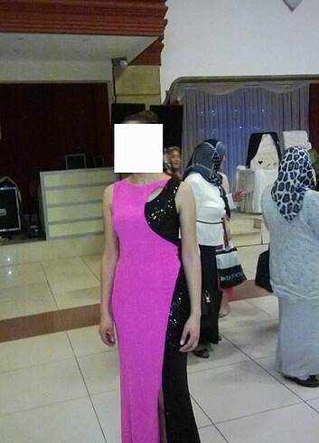 36 Beden pembe Renk Gece elbisesi