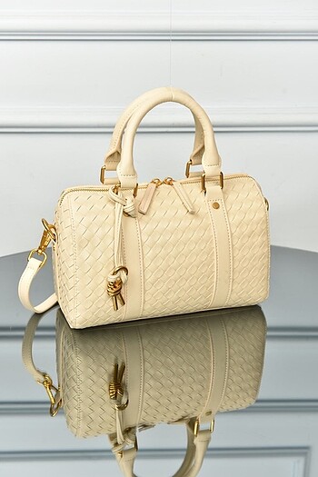 Beden siyah Renk BOTTEGA VENETA - Boston Woven Leather Bag