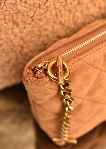 YVES SAINT LAURENT - Icare in Shearling 
 Detaylı Kadın Çanta - Görsel 7