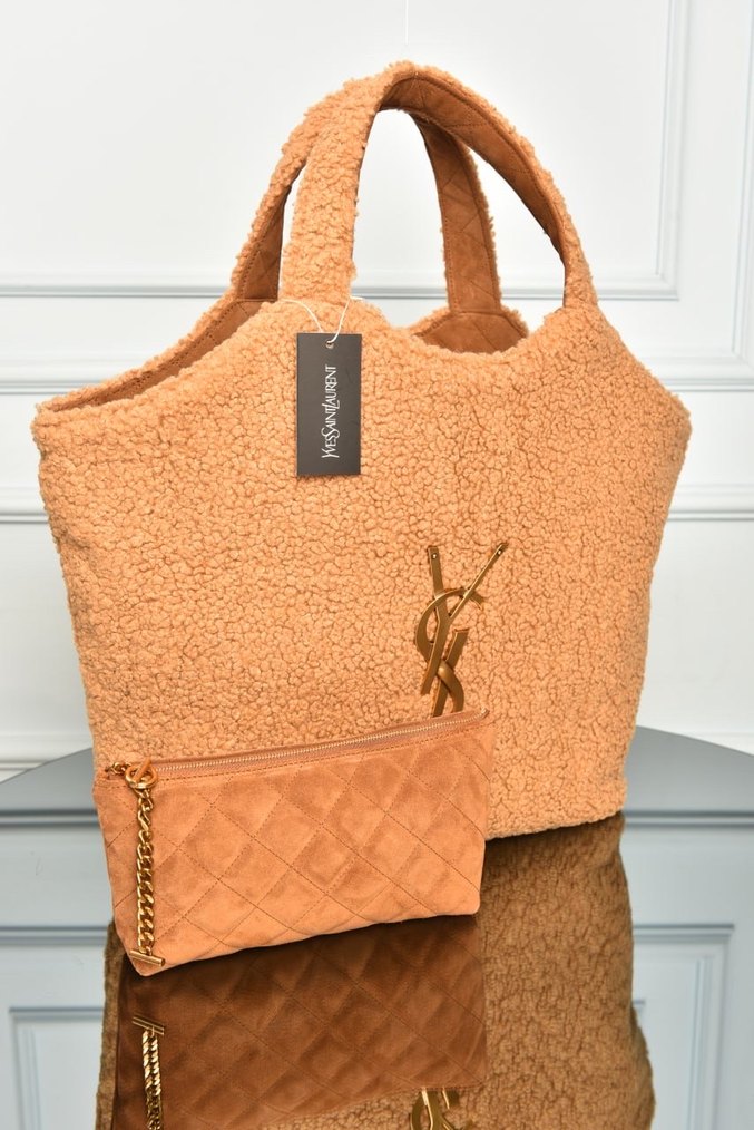 YVES SAINT LAURENT - Icare in Shearling 
 Detaylı Kadın Çanta - Görsel 4