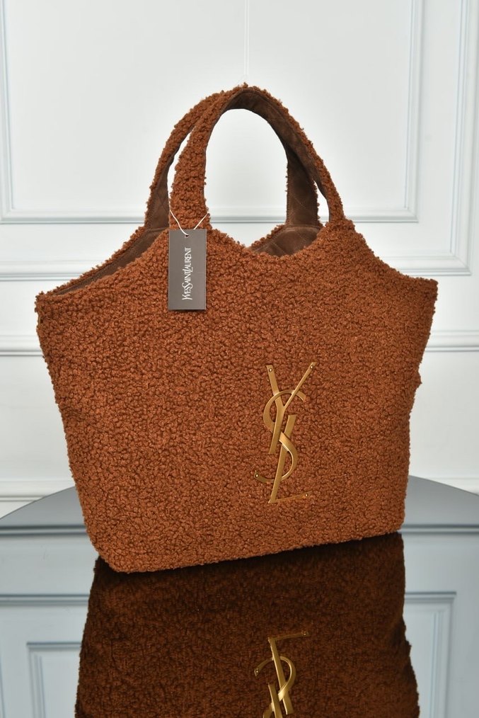 YVES SAINT LAURENT - Icare in Shearling 
 Detaylı Kadın Çanta - Görsel 2