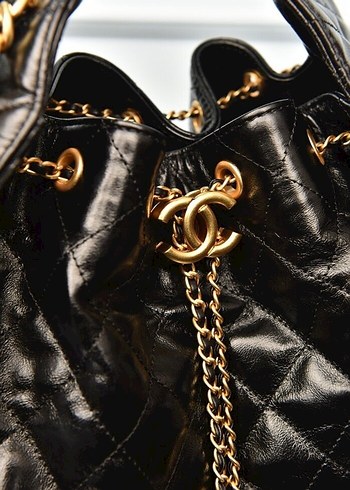 Chanel 25 Medium Handbag Zincir Detaylı Siyah Deri Kadın Çanta - Görsel 4