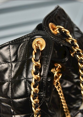 Chanel 25 Medium Handbag Zincir Detaylı Siyah Deri Kadın Çanta - Görsel 5