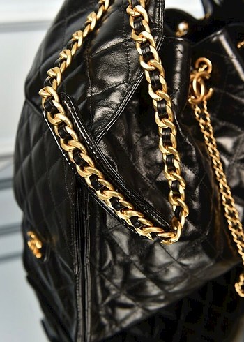 Chanel 25 Medium Handbag Zincir Detaylı Siyah Deri Kadın Çanta - Görsel 7