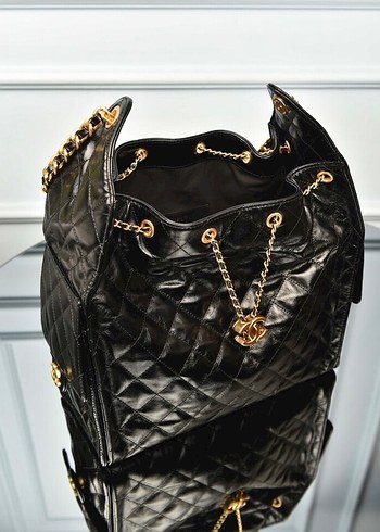 Chanel 25 Medium Handbag Zincir Detaylı Siyah Deri Kadın Çanta - Görsel 9