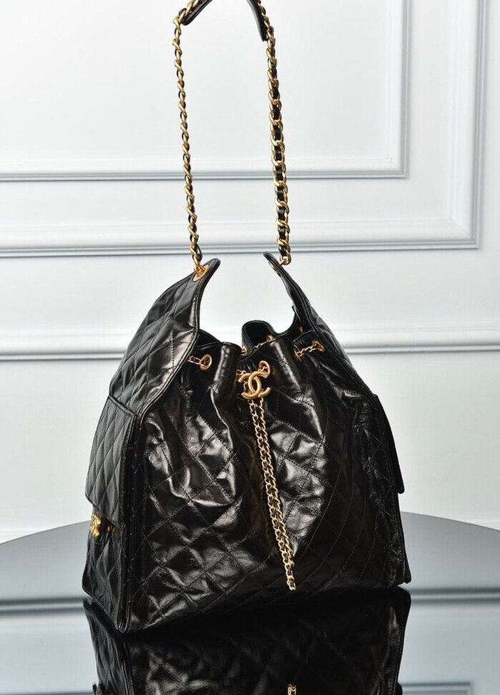 Chanel 25 Medium Handbag Zincir Detaylı Siyah Deri Kadın Çanta - Görsel 2