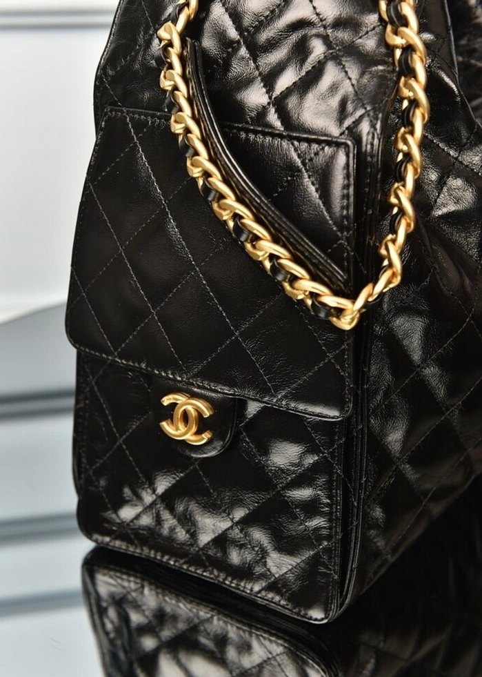 Chanel 25 Medium Handbag Zincir Detaylı Siyah Deri Kadın Çanta - Görsel 3
