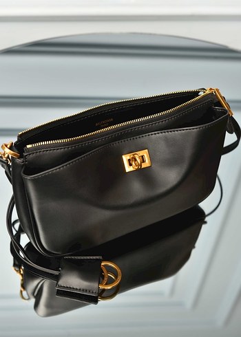 BALENCIAGA - Women's Rodeo Sling Pochette Siyah Deri Kadın Çanta - Görsel 12