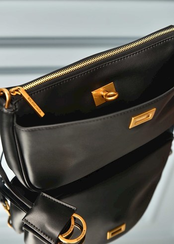 BALENCIAGA - Women's Rodeo Sling Pochette Siyah Deri Kadın Çanta - Görsel 11