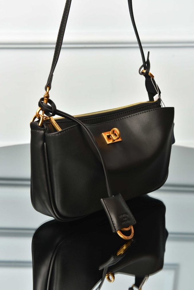 BALENCIAGA - Women's Rodeo Sling Pochette Siyah Deri Kadın Çanta - Görsel 4