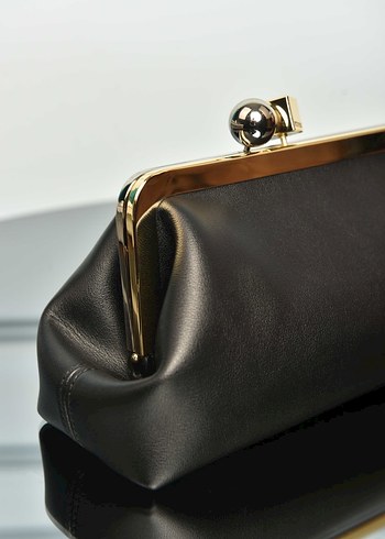 JACQUEMUS - The Salon Clutch 
 Siyah Deri Kadın Clutch Çanta - Görsel 5