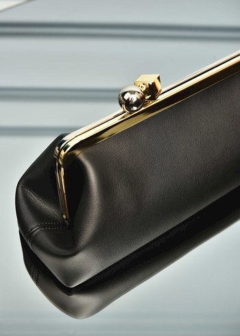 JACQUEMUS - The Salon Clutch 
 Siyah Deri Kadın Clutch Çanta - Görsel 8
