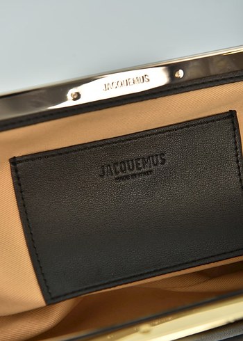 JACQUEMUS - The Salon Clutch 
 Siyah Deri Kadın Clutch Çanta - Görsel 11