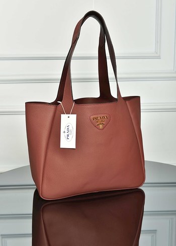 PRADA - Medium Leather Tote Bag  Siyah Deri Kadın Çanta - Görsel 3