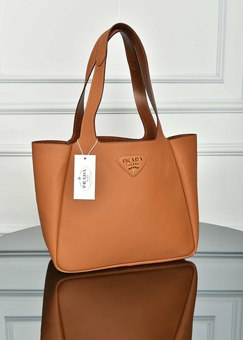 PRADA - Medium Leather Tote Bag  Siyah Deri Kadın Çanta - Görsel 4