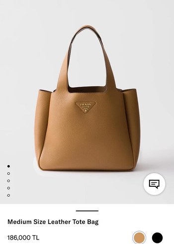 PRADA - Medium Leather Tote Bag  Siyah Deri Kadın Çanta - Görsel 15
