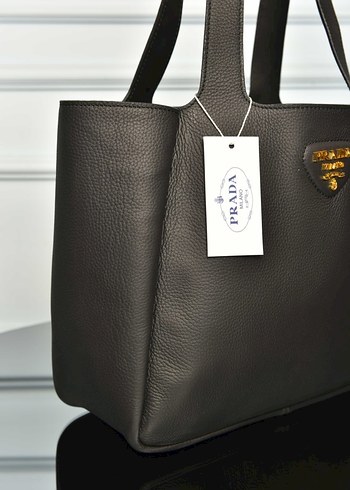 PRADA - Medium Leather Tote Bag  Siyah Deri Kadın Çanta - Görsel 10