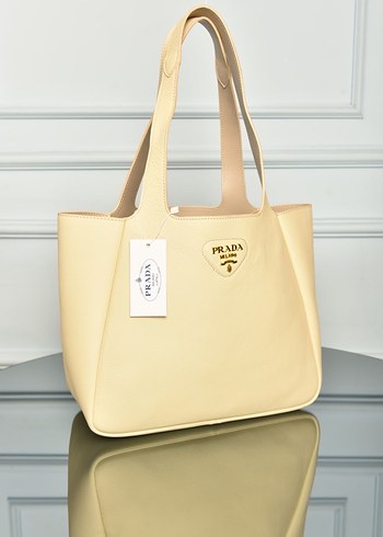 PRADA - Medium Leather Tote Bag  Siyah Deri Kadın Çanta - Görsel 7