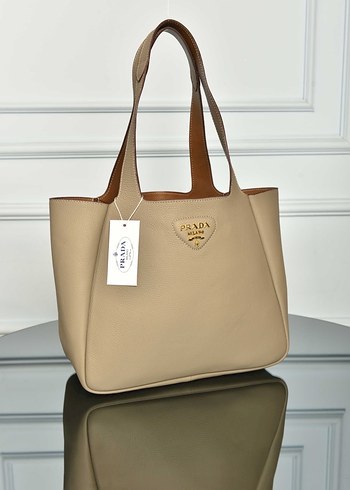 PRADA - Medium Leather Tote Bag  Siyah Deri Kadın Çanta - Görsel 6