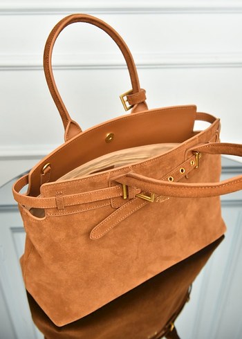 PRADA - Suede Handbag
Kadın Bej Süet Kemerli Çanta - Görsel 10