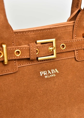 PRADA - Suede Handbag
Kadın Bej Süet Kemerli Çanta - Görsel 5