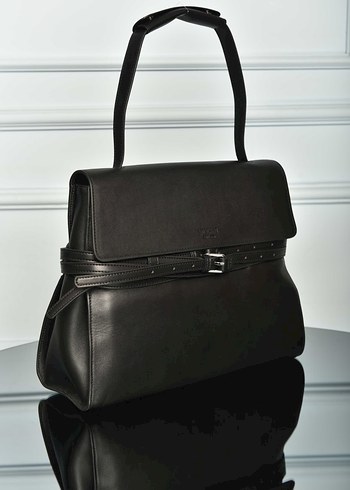 MOSCHINO - Tie Me Bag 
Siyah Deri Kadın Ofis Çantası - Görsel 2