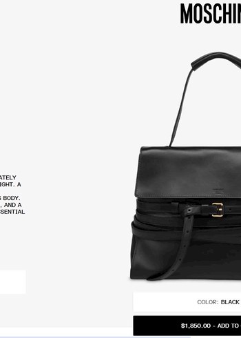 MOSCHINO - Tie Me Bag 
Siyah Deri Kadın Ofis Çantası - Görsel 10